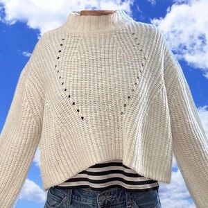 Cozy White Knit Sweater